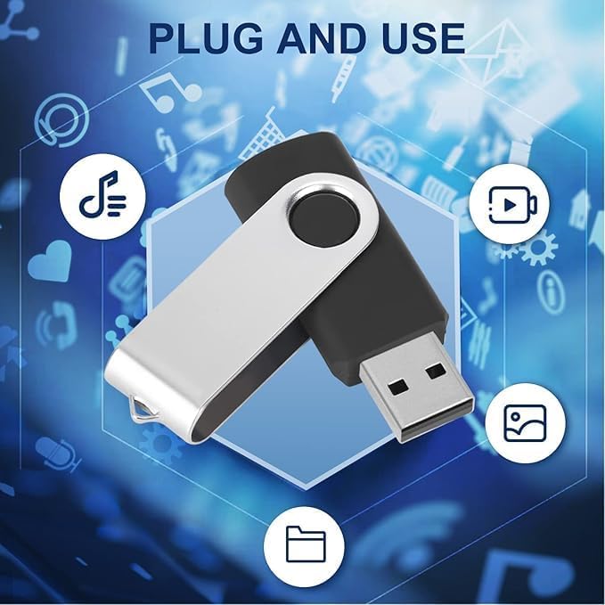 Generic 256GB 2-Pack, High-Speed USB Flash Drive - Bundle for Extra Storage Value, Compatible with Phones, Tablets, Laptops(2 Pack Swivel USB Black, 256GB)