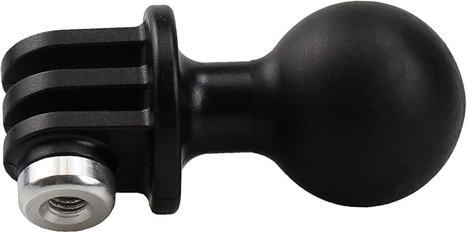 QKOO Ball Mount for GoPro Hero 13 12 11 10 9 8 7 6 5 4 3+ 3 Black 2018 Max Session Fusion, Osmo Action, AKASO, SJCAM Camera - Ball Head Mount Adapter (1-Inch Diameter Ball) with Thumb Screw