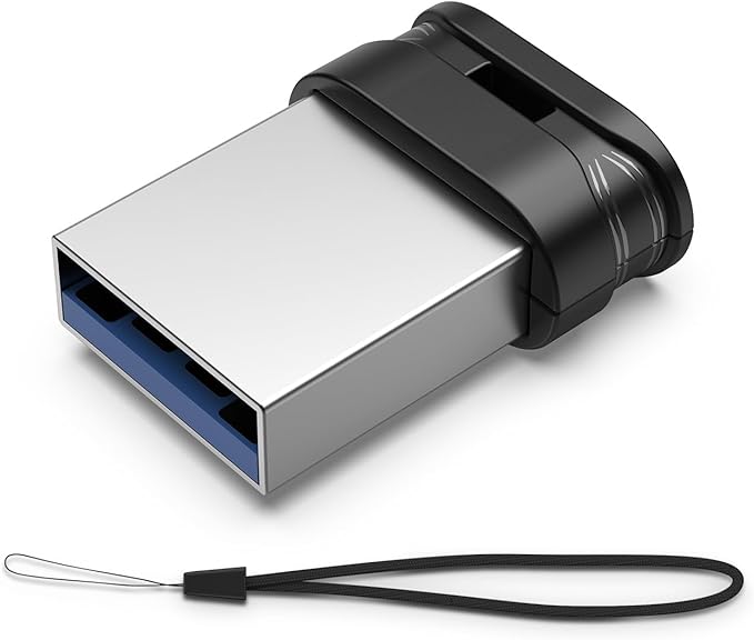 RAOYI USB Stick 128GB USB 3.0 Flash Drive with Lanyard,128G Mini Fit Memory Stick Ultra Slim Thumb Drive Zip Drive for PC Desktop-Black