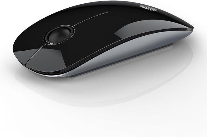 RAPIQUE Bluetooth Wireless Mouse - (BT5.1+USB) Slim Dual Mode Computer Mice with Quiet Click, Low Power, and 1600 DPI, Portable Mouse for MacBook, Laptop, iPad Pro/Air, Surface Pro (Black)