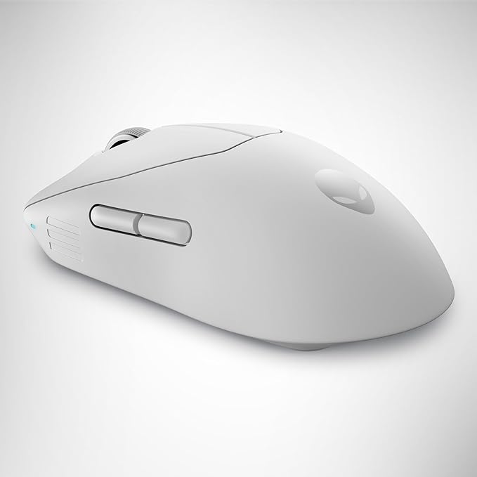 Alienware Pro Wireless Gaming Mouse - 2.4GHz Gaming Wireless/USB Wired Connectivity, Adjustable DPI, Optical Sensor Technology, 6 Programmable Buttons, 650 IPS Sensor Max Speed - Lunar Light