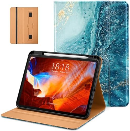 DTTO for iPad Pro 11 inch Case (M5/M4) 2025/2024, Premium Leather Business Folio Stand Cover with Pencil Holder - Auto Wake/Sleep and Multiple Viewing Angles, Sandy Wave