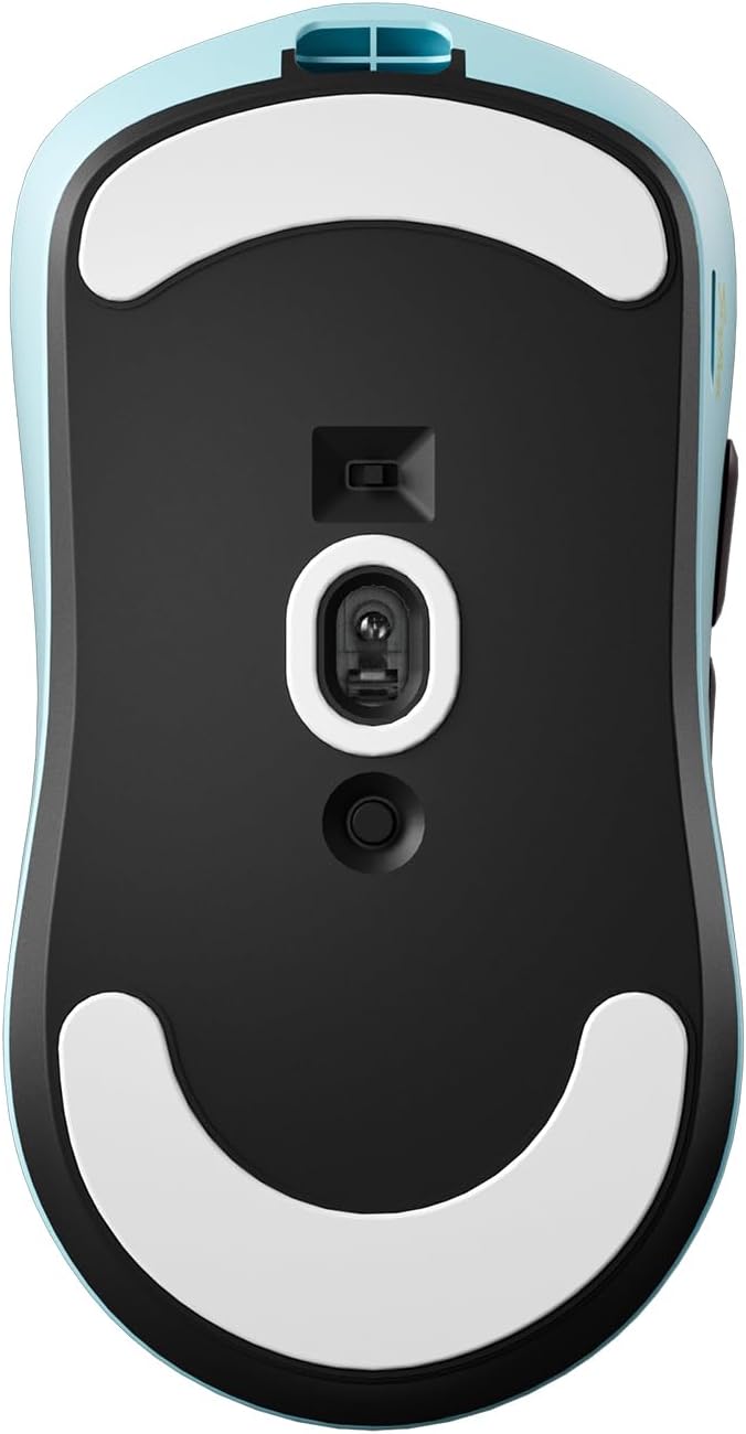 V6 Gaming Mouse, Ultra-Lightweight 40g, No Hole, Symmetrical Shape, Pixart 3950, Web Based Driver, for Claw and Fingertip Gamers, 8K Dongle Included (Blue)