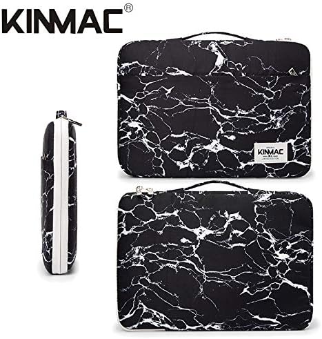 Kinmac 360° Heavy Duty Protective Laptop Computer Sleeve case Bag Cover with Handle for MacBook Air 15 inch,15 inch-15.6 inch HP Lenovo Dell ASUS Acer Laptop (Black Marble)