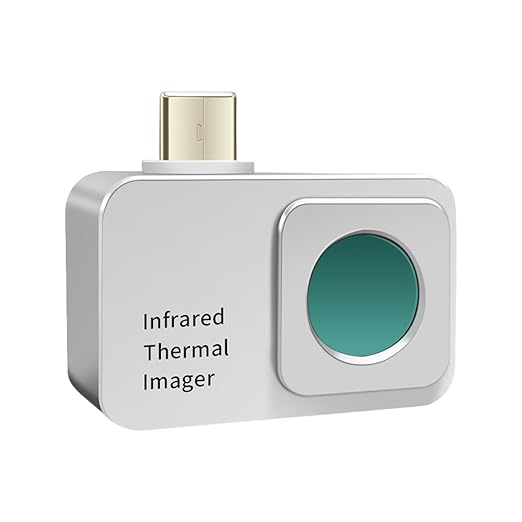 Infrared Thermal Imager for Android, 256x192 IR Resolution Thermal Camera 5℉~1112℉ with High/Low Temp Alarm, Video Recording, Portable Heat Detection Camera for Home Inspection, HVAC, Electrical