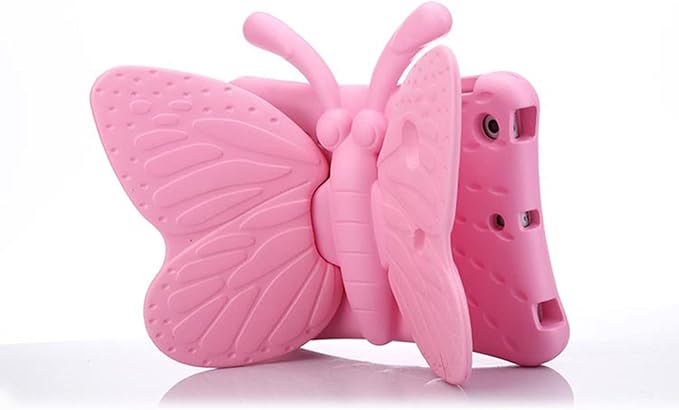 Kids Case for Apple iPad mini 5/Mini 4/Mini 3/Mini 2/Mini 1 with Kickstand Soft EVA Foam Lightweight Shockproof Stand Cover for iPad mini 5th/4th/3rd/2nd/1st Generation 7.9", Pink Butterfly
