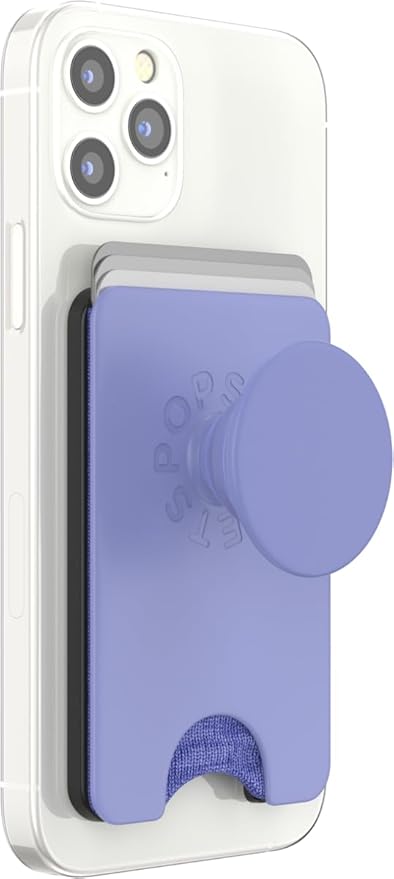 PopSockets Phone Wallet for MagSafe, Phone Card Holder with Grip, Purple - Deep Periwinkle