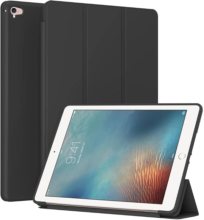 Case for iPad Pro 9.7 Only (Model 2016) - Slim Lightweight Durable Trifold Stand Cover, Supports Auto Wake/Sleep, Black