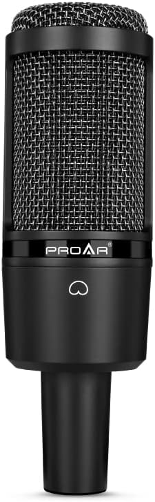 XLR Podcast Microphone Professional Cardioid Condenser Microphone for PC Computer Studio XLR Mic Kit for Recording/Podcasting/Streaming/Voice Over/ASMR/Home Studio/YouTube with Desktop Stand