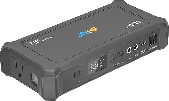 JIYHF Portable Power Station with AC Outlet - 99.9Wh Backup Battery, 100W AC & 65W USB-C PD Fast Charging Ideal for Outdoor Work