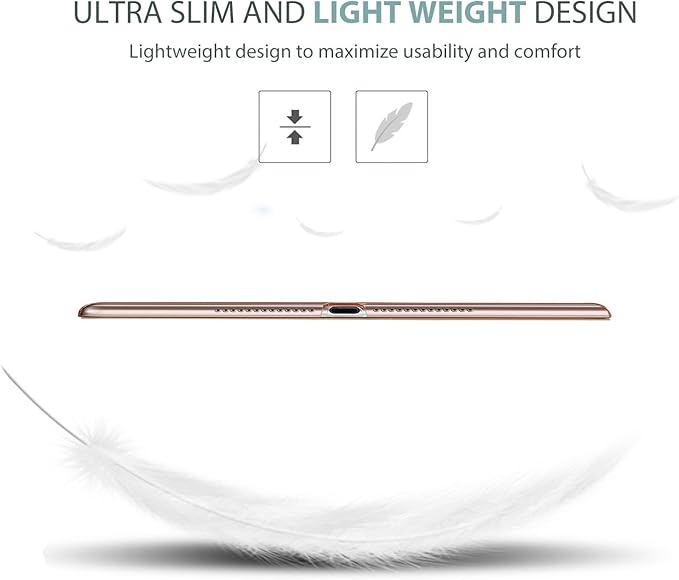 ProCase Smart Case for iPad 9.7 Inch iPad 6th/5th Generation 2018 2017(Model: A1893 A1954 A1822 A1823), Ultra Slim Lightweight Stand Cover with Translucent Frosted Back -Rosegold