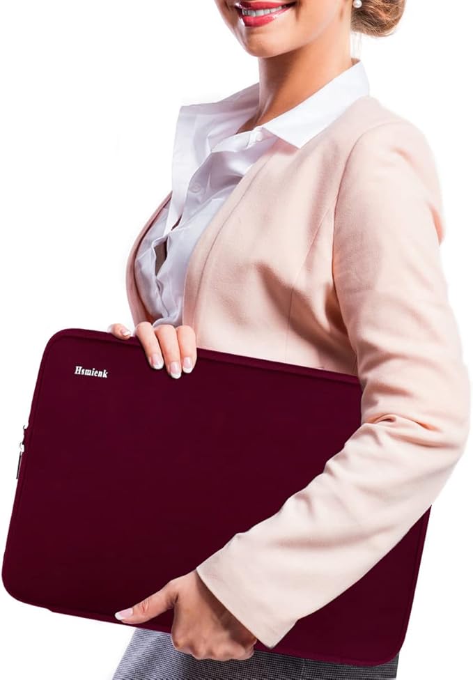 14 inch Laptop Sleeve, Upgrade Shockproof Protective Computer Cover Flip Case Briefcase Carrying Bag Compatible with 14" HP, Lenovo, Asus, Acer, Notebook, Chromebook Computer, Red