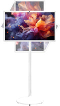 21.5"/24"/27"/32" Portable Rolling Tv, 1080p/4k Smart Portable Wireless Touch Screen Tv On Wheels, 4+64gb/8+128gb,with Large Display, Larger Battery Up to 5-8hr,60hz Refresh Rate 24in-8G128G