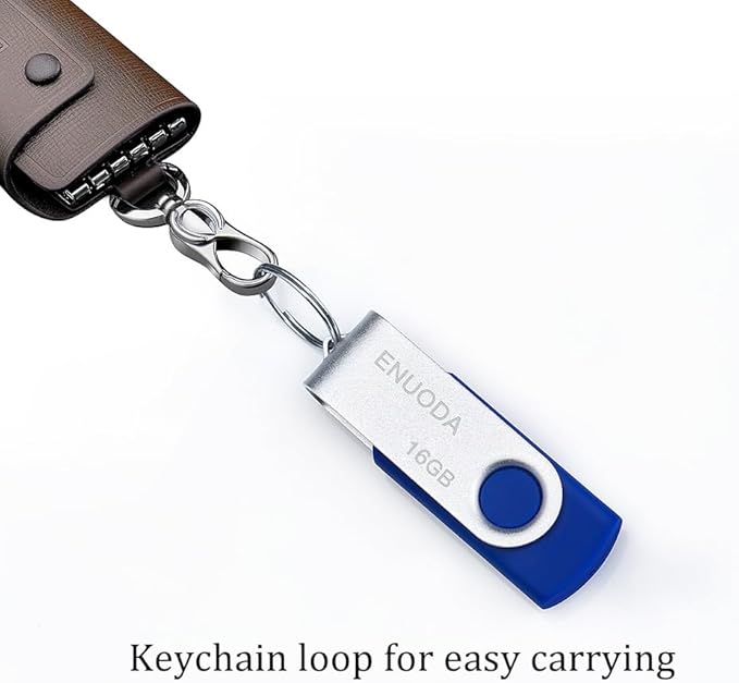 16GB Flash Drive 10 Pack ENUODA Thumb Drives 16GB Swivel Design USB 2.0 Memory Stick Jump Drive Pen Drive for Storage and Backup (10 Colors)