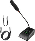 Desktop Gooseneck Conference Microphone Wired with 48V Phantom. Table Mounted Corded Condenser XLR Microphone with 26ft XLR Male to Female Cable and 6.35mm Adapter Cable for Speake, Studio, Recording