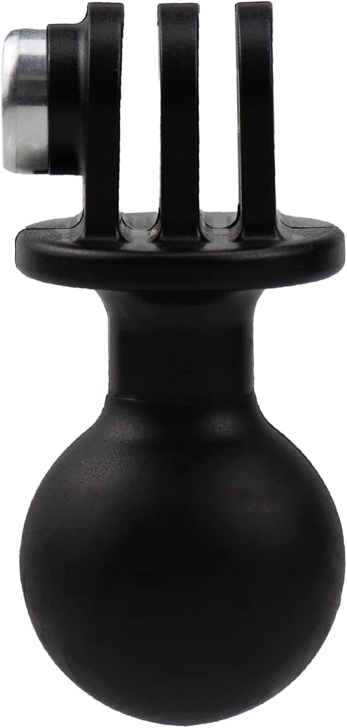 QKOO Ball Mount for GoPro Hero 13 12 11 10 9 8 7 6 5 4 3+ 3 Black 2018 Max Session Fusion, Osmo Action, AKASO, SJCAM Camera - Ball Head Mount Adapter (1-Inch Diameter Ball) with Thumb Screw