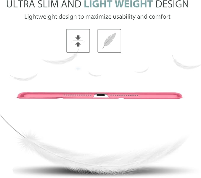ProCase Smart Case for iPad 9.7 Inch iPad 6th/5th Generation 2018 2017(Model: A1893 A1954 A1822 A1823), Ultra Slim Lightweight Stand Cover with Translucent Frosted Back -Melonpink