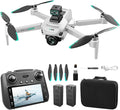 GPS Drone With Screen On Controller, Auto Go Home, 4K EIS Camera, One Click Return, Tracking Function, Speed Adjustment, LED Lights, 5G WiFi Image Transmission, Gesture Shooting, Optical Flow Positioning, Headless Mode, Dual Cameras, Automatic Return W...