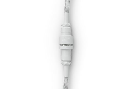 Glorious Coiled Keyboard Cable – USB C Artisan Braided Cables for Mechanical Gaming - Custom (White)