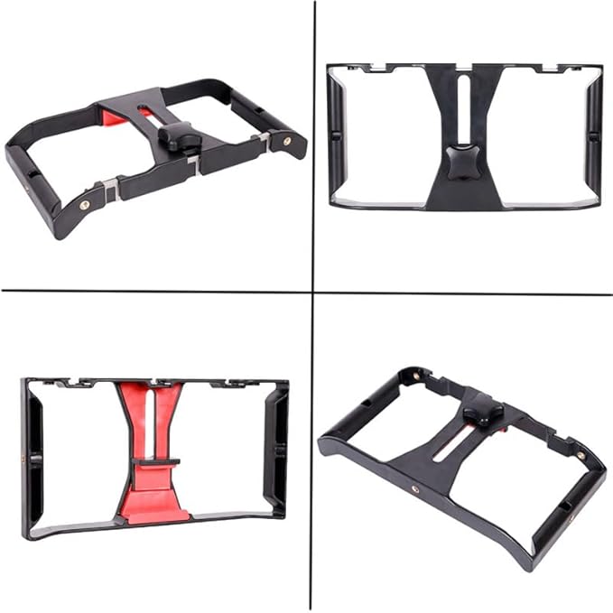 Smartphone Video Cage Rig, HuaerHui Handheld Phone Video Filmmaking Vlogging Stabilizer Grip Tripod Mount Fits Most Phones, with Cold Shoe Mounts, 1/4in Screw Holes to Connect LED Lights/Microphones