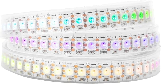 BTF-LIGHTING WS2812B IC RGB LED Strip,UL Listed,Pure Gold Wires,DC5V 3.28FT 144LED 5050SMD,Individually Addressable,Flexible for DIY Chasing Full Color Project,IP67(No Adapter or Controller)