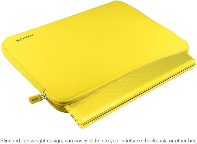 ARVOK Laptop Sleeve Ultra-Thin Case Water-Resistant Notebook Computer Pocket Tablet Briefcase Carrying Bag/Pouch Skin Cover for HP/Dell/Lenovo/Asus/Acer,Yellow,15inch