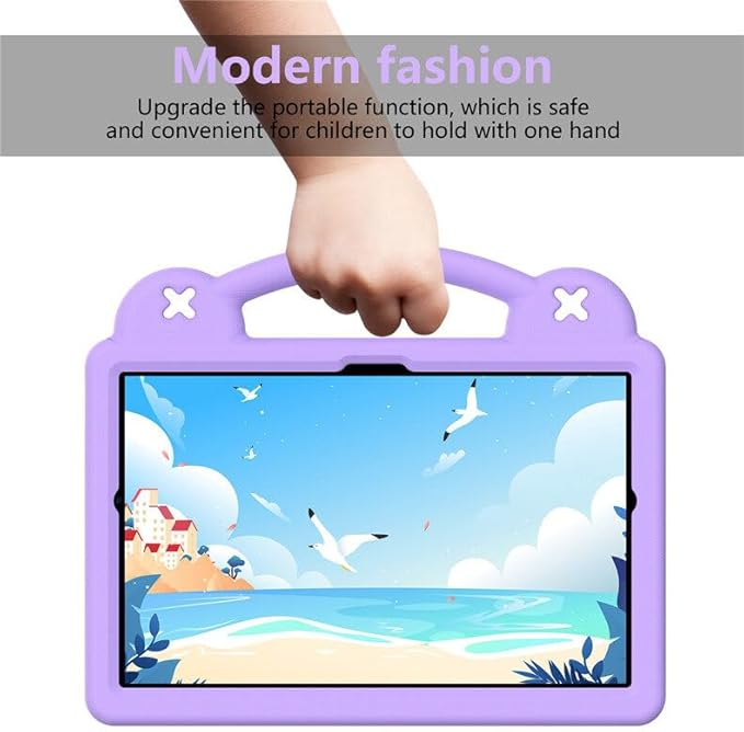AKABEILA Compatible with Lenovo Tab M10 Plus(3rd Gen) 10.6 (2022)/Huawei MatePad Pro 10.8 (2019/2021)/SE 10.4(2023)/Samsung Tab A8 10.5 Tablet Case, Kids Case with Shoulder Strap - Light Purple