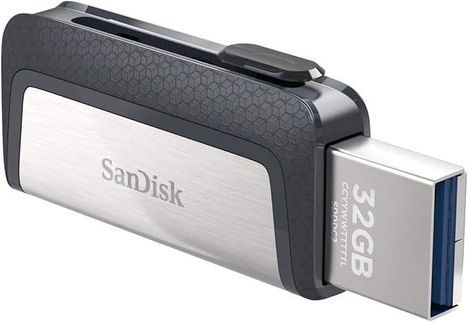 SanDisk 64GB Ultra Dual Drive USB Type-C - USB-C, USB 3.1 - SDDDC2-064G-G46, Grey/Silver (Pack of 3)