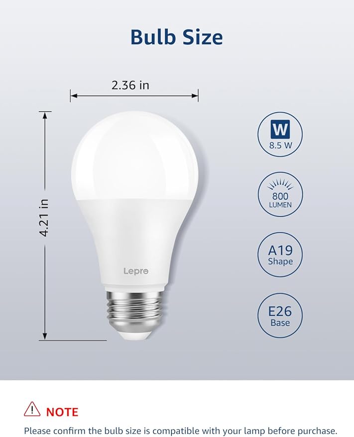 Lepro B1 AI Smart Light Bulbs - WiFi & Bluetooth RGBWW Color Changing LED Bulb Works with Alexa & Google Assistant, Personalized Al Lighting Designer, AI Voice Control, Music Sync, 2.4GHz Only, 8 Pack