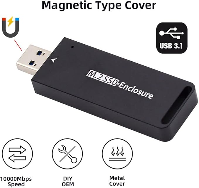 chenyang M.2 to USB 3.1 Adapter,NVME M-Key M.2 NGFF SATA SSD to USB 3.0 Type A Converter Adapter RTL9210B Chipset 2230 2242