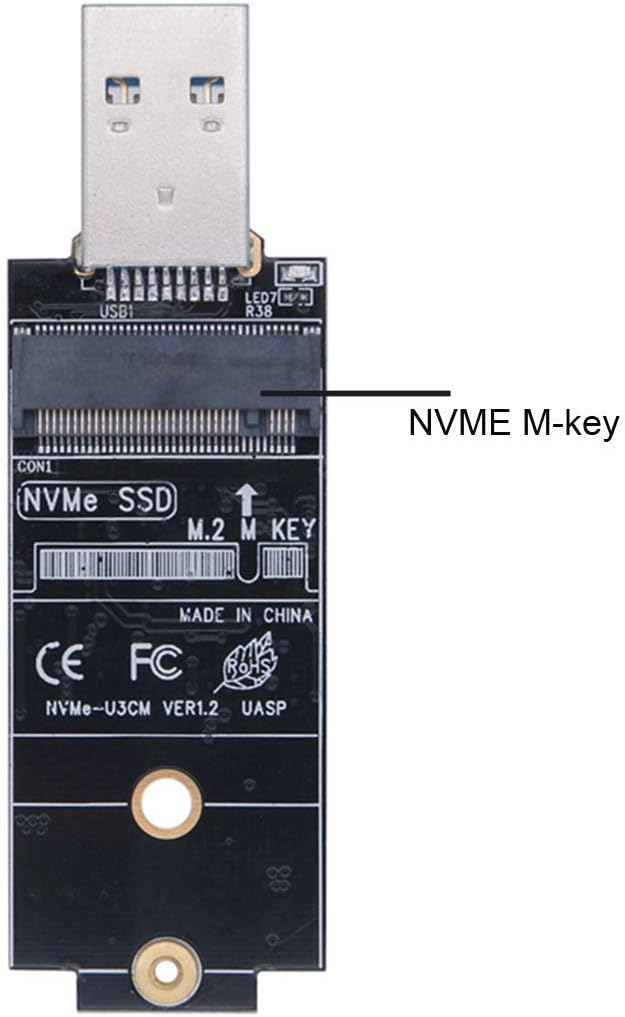 CY M.2 NVME SSD Enclosure Adapter USB 3.1 Gen2 10Gbp to NVME PCI-E M-Key Solid State Drive External Enclosure for 2242mm 2230mm NVMe M-Key M.2 SSD