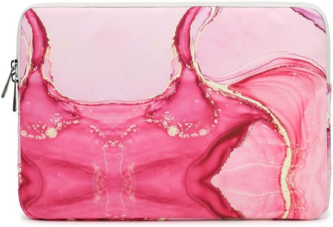 Canvaslife Pink Marble Pattern 13 inch Canvas Laptop Sleeve with Pocket 13 inch 13.3 inch Laptop 13 case13 Sleeve