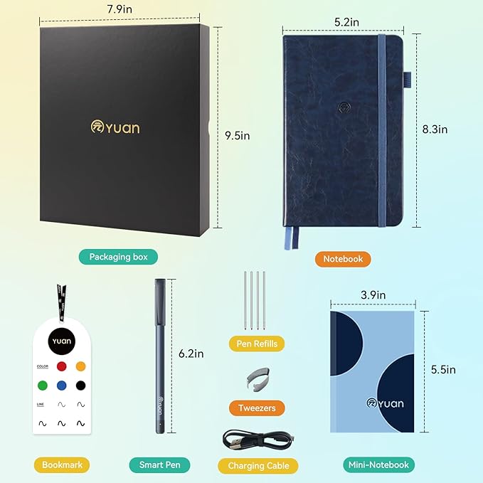 Digital Pen Writing Set - Smart Pen for Note-Taking with Notebook, Real time Sync Digitizing for Paper Notes Meeting Convert to Text Storing Sharing Sync Pen with Notebook is Good Christmas Tech Gifts