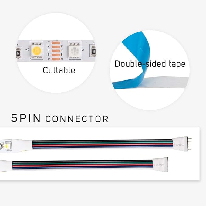 BTF-LIGHTING 5050 RGBW RGB+Warm White(2700K-3000K) 150RGB+150White LED Tape Light 5m 16.4ft 60LED/m Multi-Colored IP30 10mm Width FPCB DC12V for Bedroom Home Decoration(No Adapter or Controller)