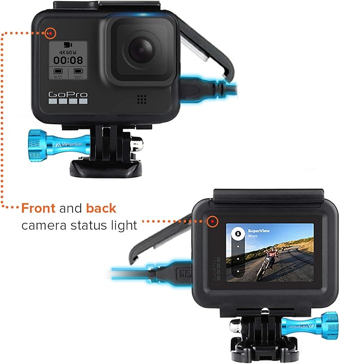 MiPremium Housing Frame Case for GoPro Hero 8 Black. Protective Shell Cage Mount Accessories Kit with Aluminium Screw & Quick Release Removable Buckle Socket Accessory for Hero8 (2018) Action Camera