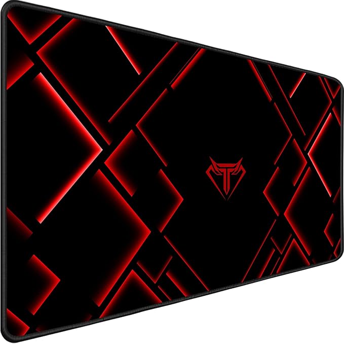 TEDNETGO Large Mouse Pad, Gaming Long Mouse Pad, Waterproof Extra Large Big Mousepad with Stitched Edge, XXL Non-Slip Computer Computer Keyboard Pad Mat for Gamer/Desktop/Office/Home, RED