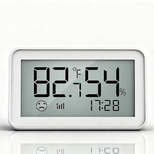 Smart WiFi Thermometer Hygrometer,Accurate Digital Indoor Temperature and Humidity Sensor with LCD Screen Display,APP Alerts, ℃/℉ Switching Compatible with Alexa & Google Assistant, Works with IFTTT