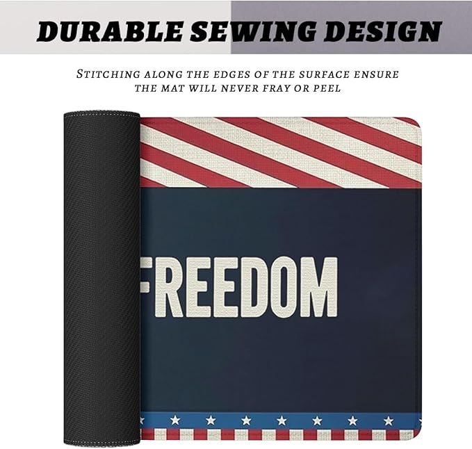 250 Years of Freedom Gaming Mouse Pad Desk Pad Bald Eagle America Flag USA MousepadLaptop Keyboard Mat Desk Pad Office Home Decor for Women Girl 31.5"x11.8"