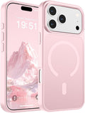 SUPFINE Magnetic for iPhone 17 Pro Case (Compatible with MagSafe)(Military Grade Drop Protection) Translucent Matte Shockproof with Anti-Fingerprint Phone Cover,Light Pink