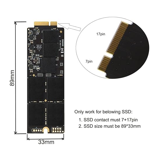 chenyang 17+7Pin MAC SSD to 2.5" SATA Hard Disk Drive Case Enclosure Adapter for 2012 Retina Pro iMac SSD
