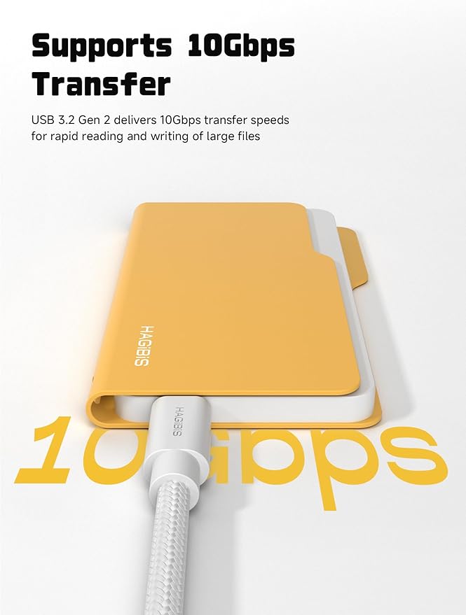 Hagibis SSD Enclosure, Folder Style USB 3.2 Gen2 10Gbps to NVMe PCI-E M.2 SSD Case, M.2 External Hard Drive Enclosure for MacBook Laptop iPad Android iPhone 17 Pro Max (Blue 2230-2280)