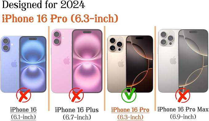 Magnetic for iPhone 16 Pro Case Cute Stripes Phone Case, Shockproof Slim TPU and Hard PC Protective Phone Cover Compatible with MagSafe Designed for Women Girls, Deep Brown