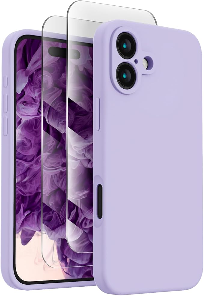 FireNova Designed for iPhone 16 Plus Case, Silicone Upgraded [Camera Protection] Case, Soft Anti-Scratch Microfiber Lining Inside, 6.7 inch, Clove Purple