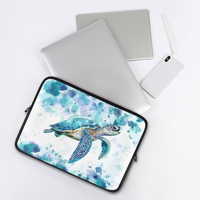 Sea Turtle Laptop Protective Sleeve for Women Men 17inch Computer Sleeve Bag Neoprene Laptop Bags Tie Dye Lap Top Case Suitable for Travel School Office Organizers Hippie