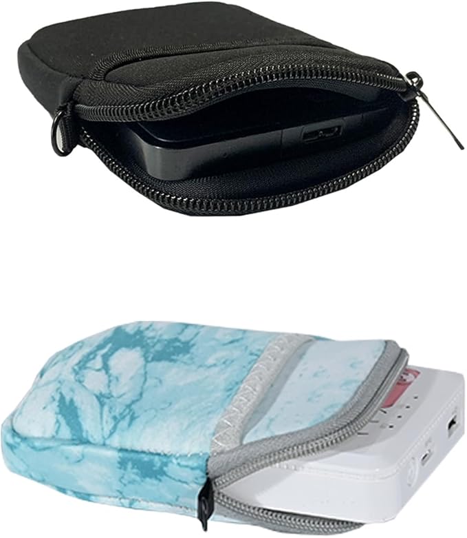 External Hard Drive Portable Carrying Case Waterproof Shockproof 2.5 inch Hard Drive Storage Carrying Bag for Seagate/WD/Toshiba/Maxone External Hard Drive(2-Pack) (Black + Marble Green)