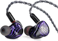 Linsoul Kiwi Ears Quartet 2DD+2BA Hybrid In-Ear Monitor, HiFi Earphones with Hand-crafted Resin Shell, Detachable OFC Silver-plated IEM Cable for Audiophile Musician DJ Studio Gaming (Purple, Quartet)