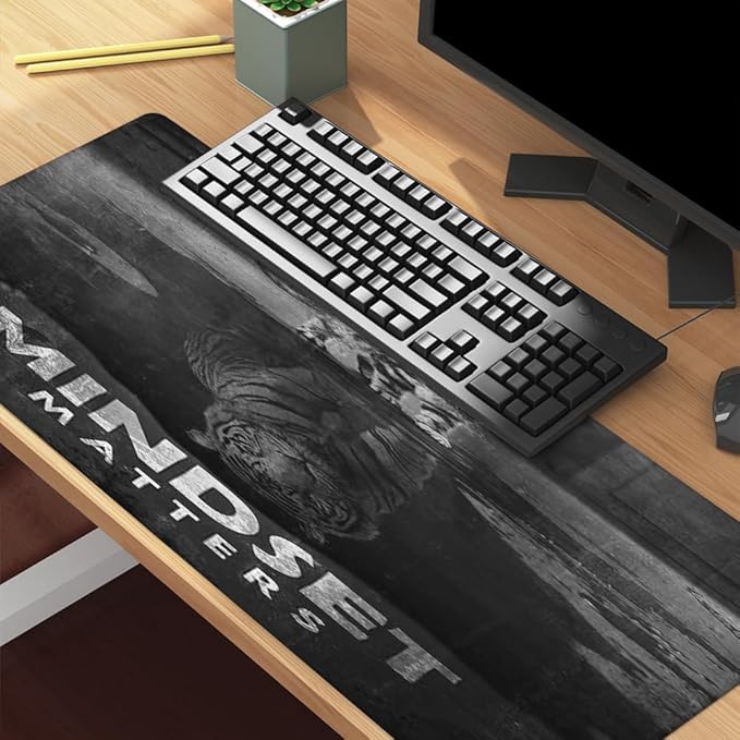 Inspirational Positive Quote Large Mouse Pad Hungry for Success Motivational Mouse Pads for Desk Success Hard Work Mouse Pads for Desktop Keyboard Pad XXL Mouse Pad for Office 31.5"X15.7"