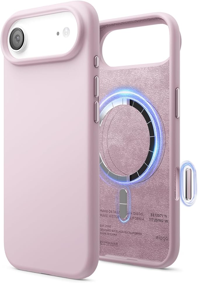 elago for iPhone Air Case, Premium Magnetic Silicone Case, Compatible with MagSafe, Liquid Silicone Material, Protective Cover, Shockproof, Slim Phone, 6.5 inch (Light Lilac)