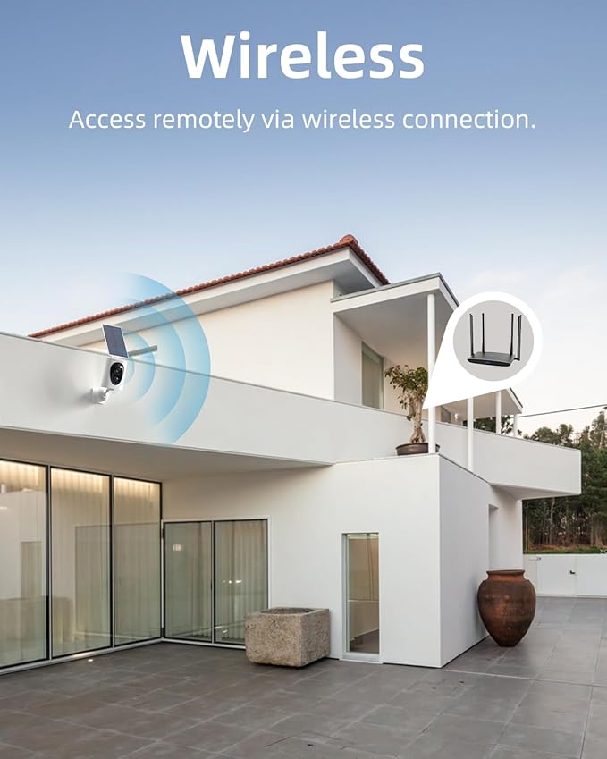 VIRTAVO Wireless Solar Security Camera Outdoor, 2K Starlight Color Night Vision, PIR Motion Detection, Battery Powered, 2-Way Audio, Weatherproof, Cloud/SD Storage, 2.4GHz WiFi, No Monthly Fee