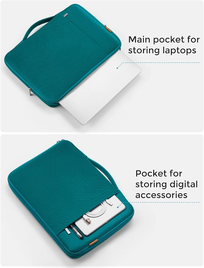 DOMISO Laptop Case Laptop Sleeve Cover for 16 inch MacBook Pro M4/M3/M2/M1 Pro/Max A3403 A3186 A2991 A2780 A2485 A2141,Compatible with 15.6 inch HP Lenovo Dell XPS 16 with Small Case,Turquoise